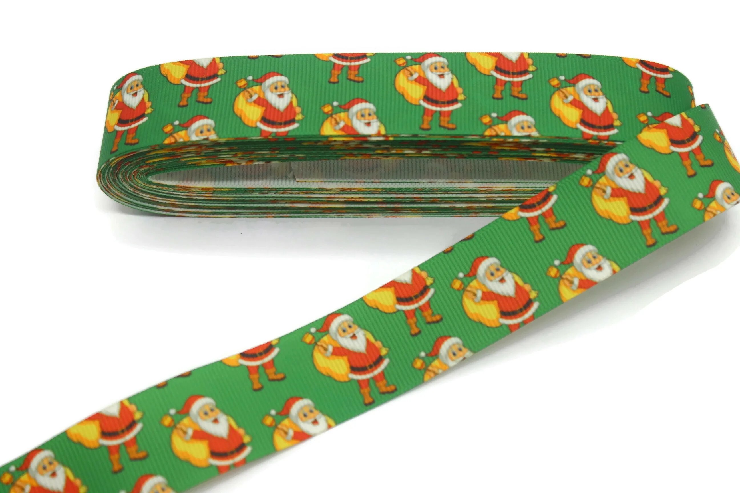 0.98 inch(25 mm) Christmas Grosgrain Ribbon - Wholesale Ribbon by the Yard, Solid Grosgrain Bows, Hair Bow, Hairbow Supplies CHRS