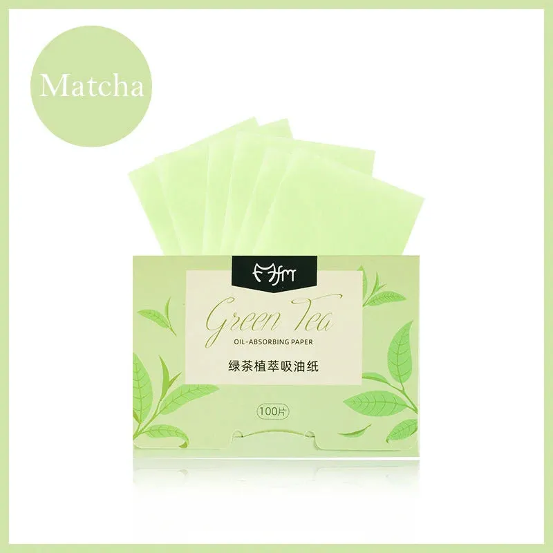 100pcs Facial Absorbent Matcha Anti-grease Paper Oil Absorbing Sheets/wipes