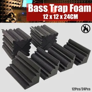 12 24pcs 12x12x24cm Acoustic Soundproof Foam Panel with Tapes