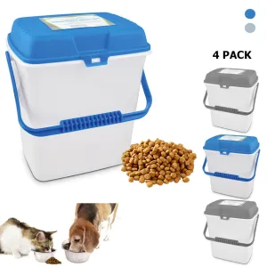 4PC Pet Food Storage Container Airtight Portable Clear Dog Cat Supply 8 Gallons