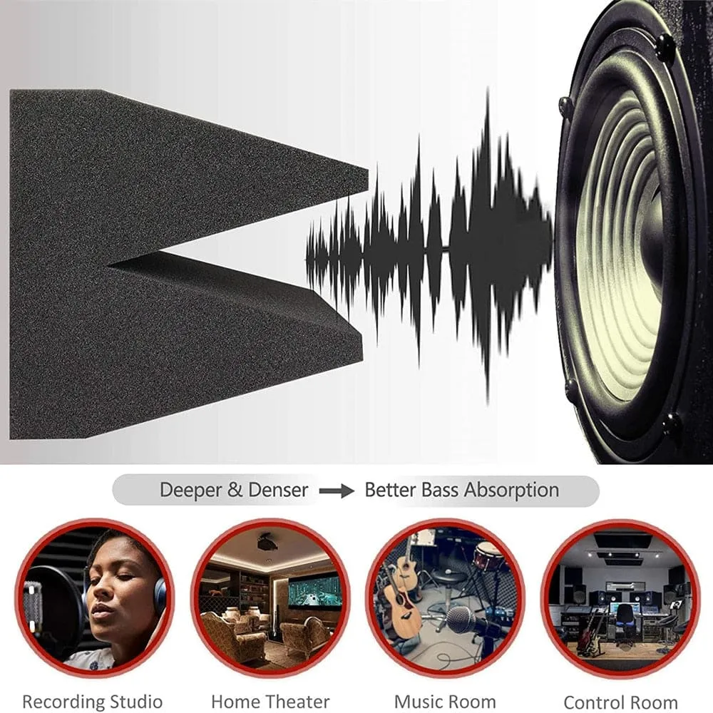4pcs Pack 20x20x20cm Acoustic Soundproof Foam Panel with Tapes