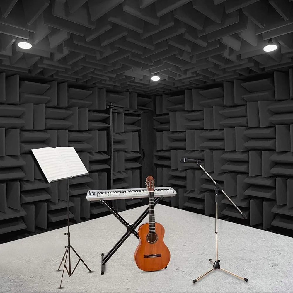 4pcs Pack 20x20x20cm Acoustic Soundproof Foam Panel with Tapes