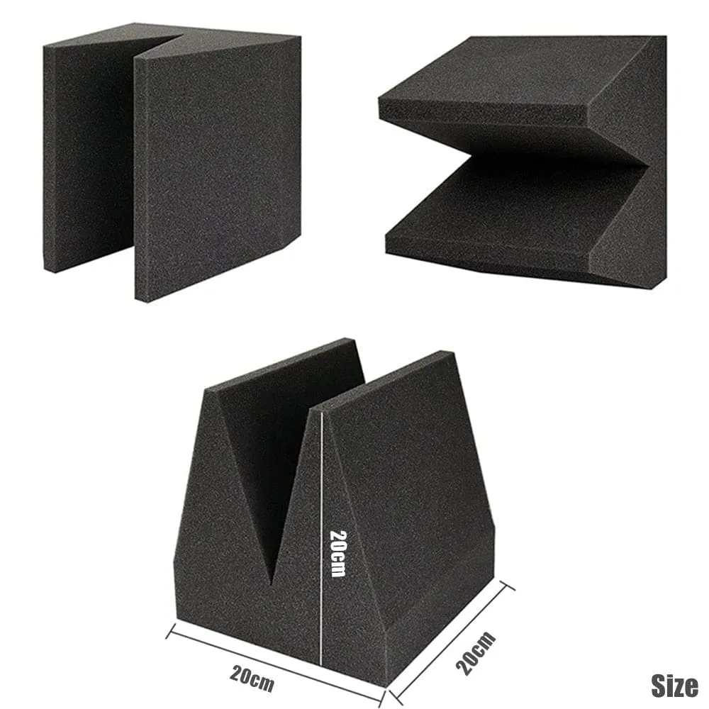 4pcs Pack 20x20x20cm Acoustic Soundproof Foam Panel with Tapes
