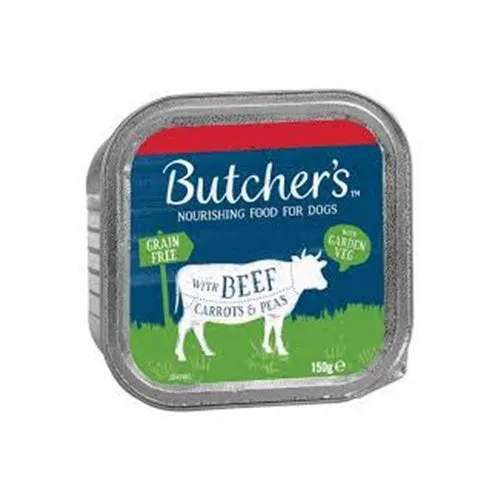 Butcher's Grain Free With Beef Carrots & Peas 12x150g