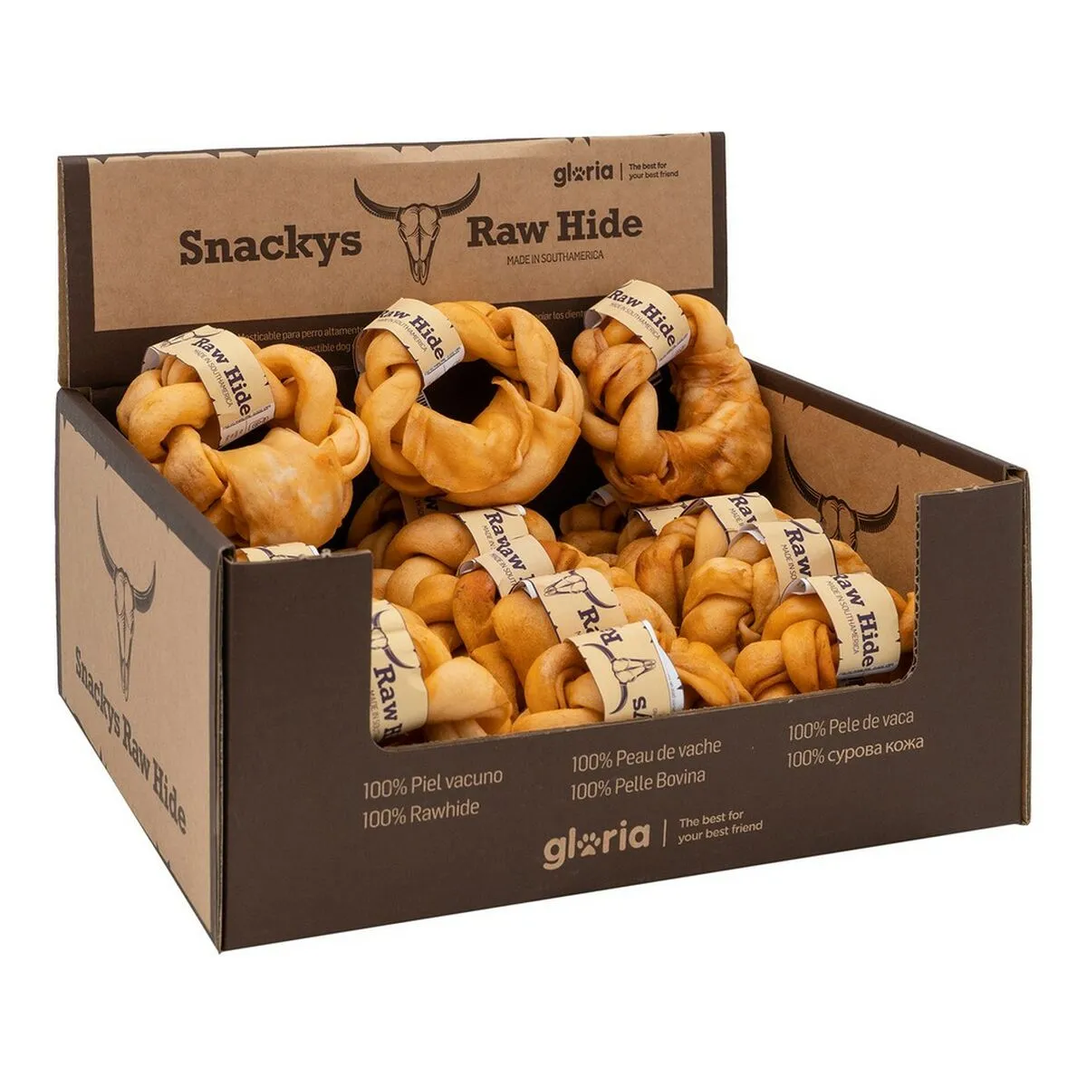 Dog Snack Gloria Snackys Rawhide Honey 12 Cm Donut Braiding