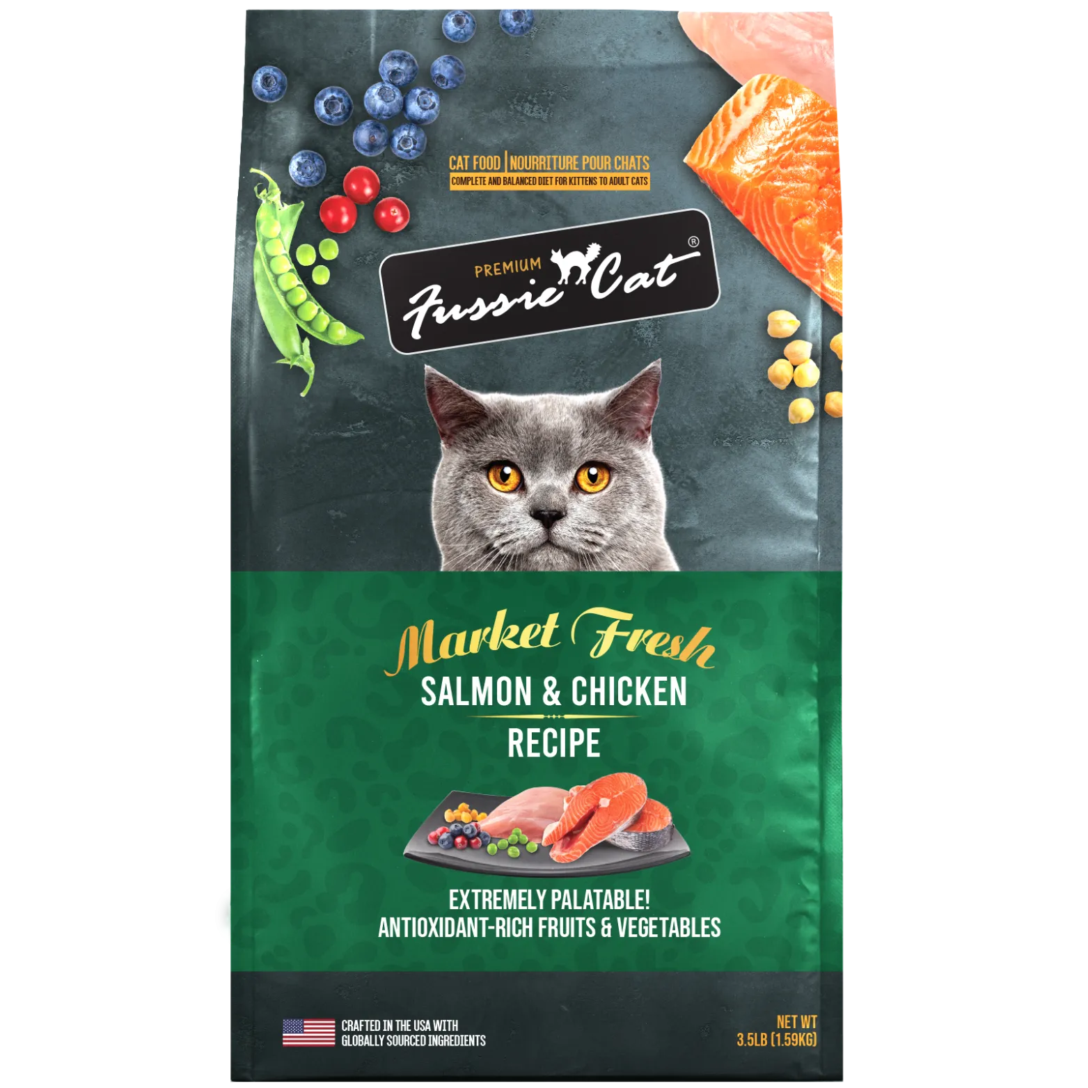 Fussie Cat Market Fresh Salmon & Chicken Recipe Grain-Free Dry Cat Food