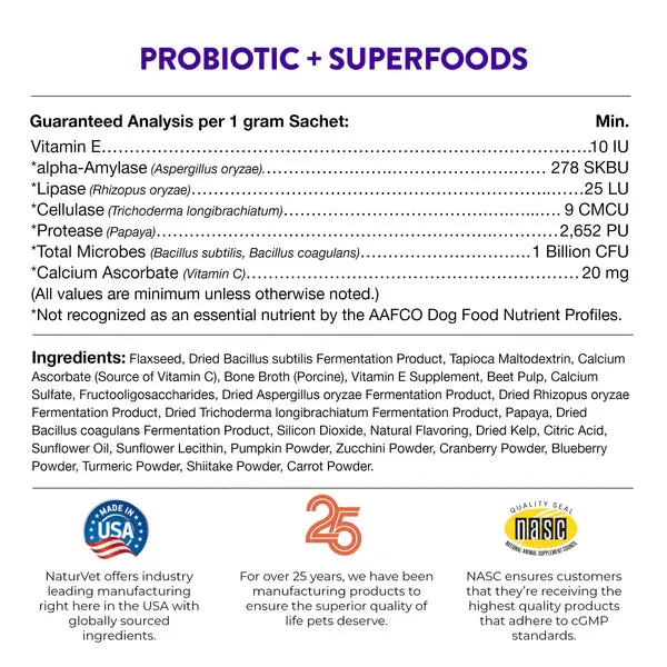 NaturVet Evolutions Probiotic   Superfoods 30 sachets (30g)