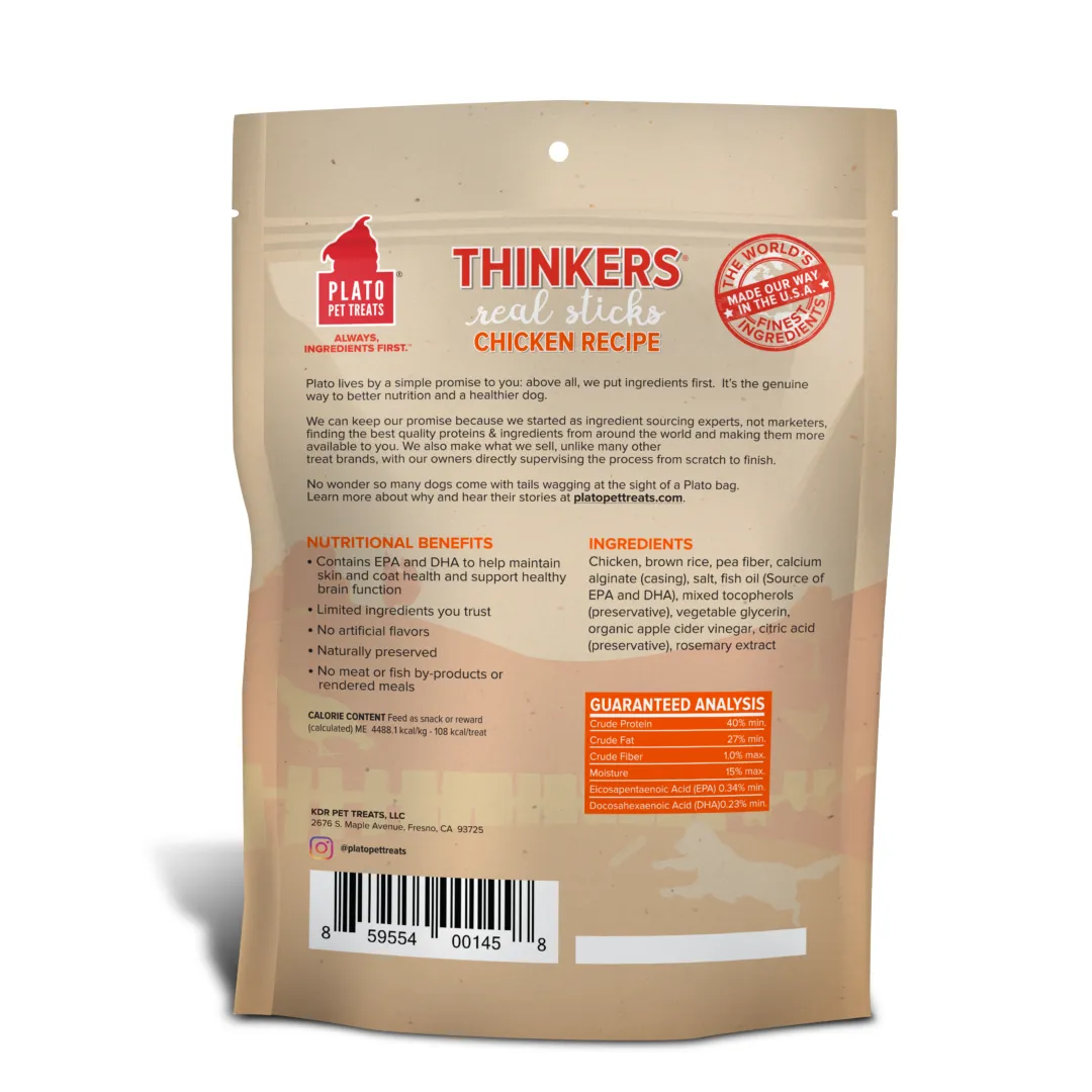 Plato Pet Treats - Chicken Thinker Sticks