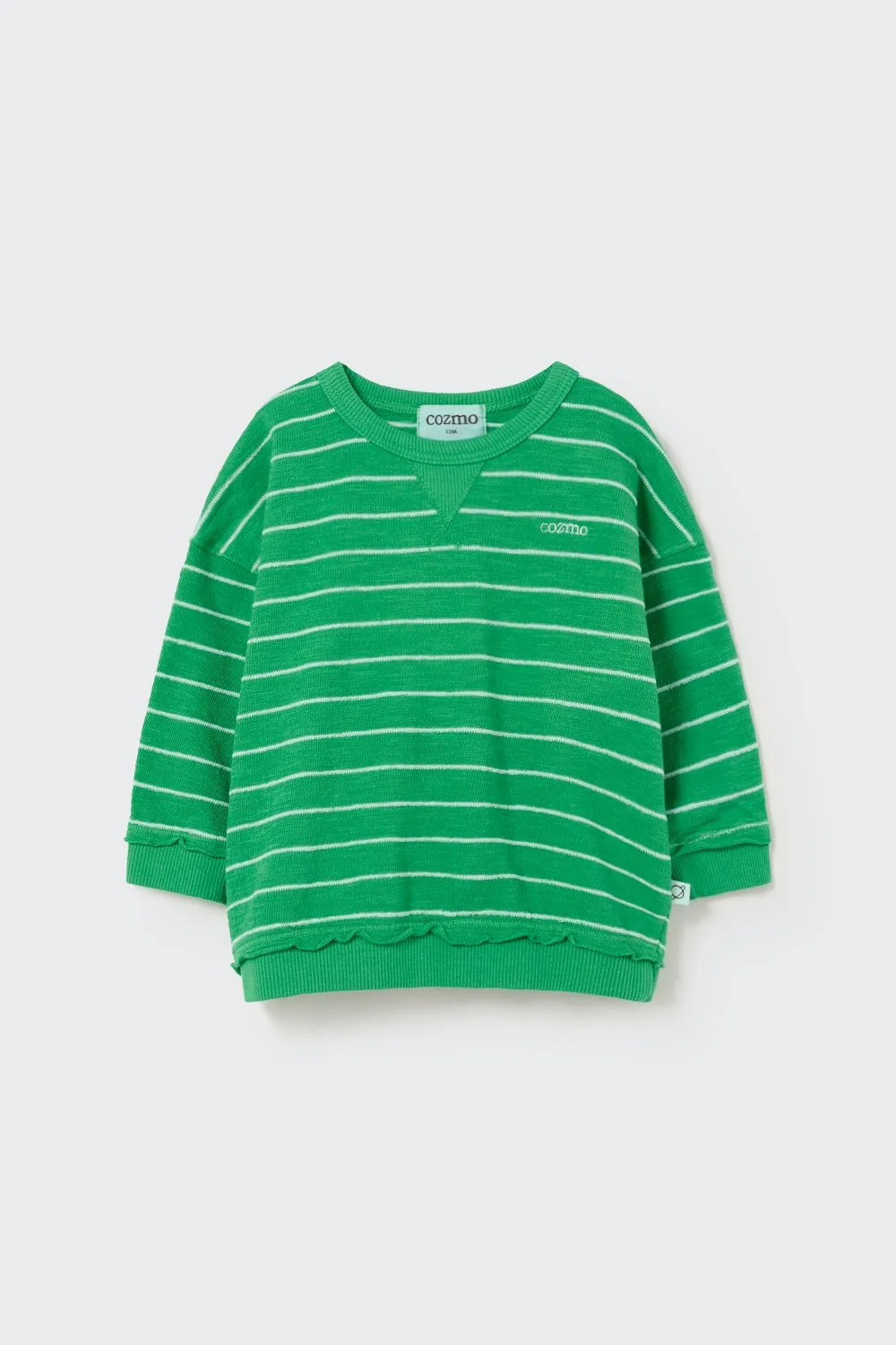 Thiago Striped Sweatshirt in Grass Green