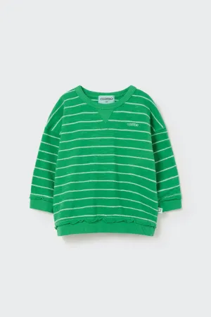 Thiago Striped Sweatshirt in Grass Green