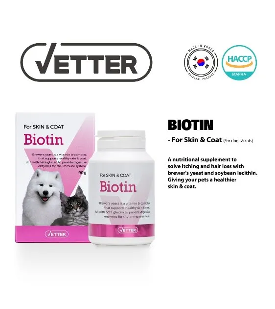 Vetter Biotin Skin & Coat Health Supplements for Dogs & Cats